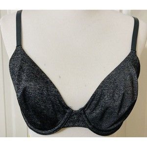 Victoria's Secret 36D Bra Heathered Black Plunge Front Wired Convertible Straps
